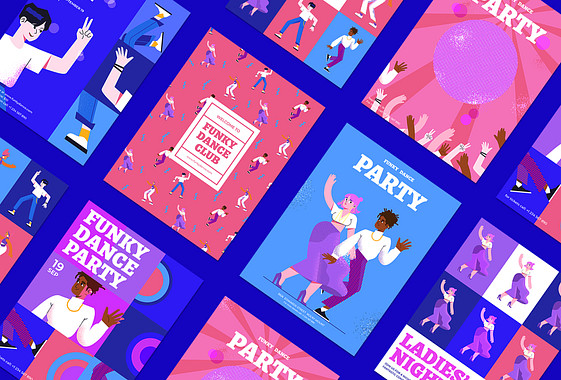 Conceptions pour la soirée de danse Groovy