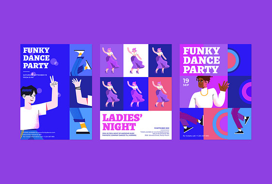 Conceptions pour la soirée de danse Groovy