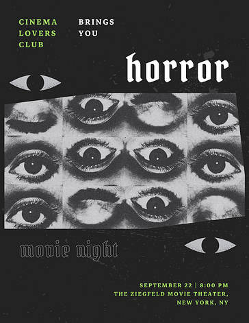 Imprimés pour la soirée de films d՛horreur