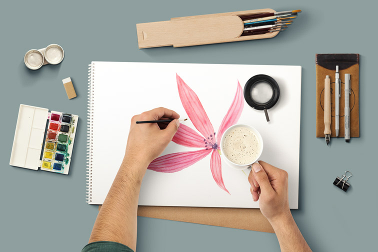 Hand Painting On a Sketchbook