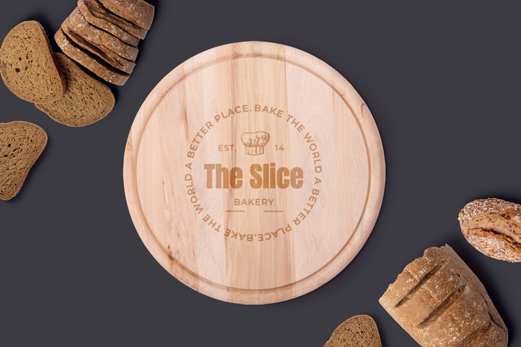 Round Cooking Board with a Loaf of Bread