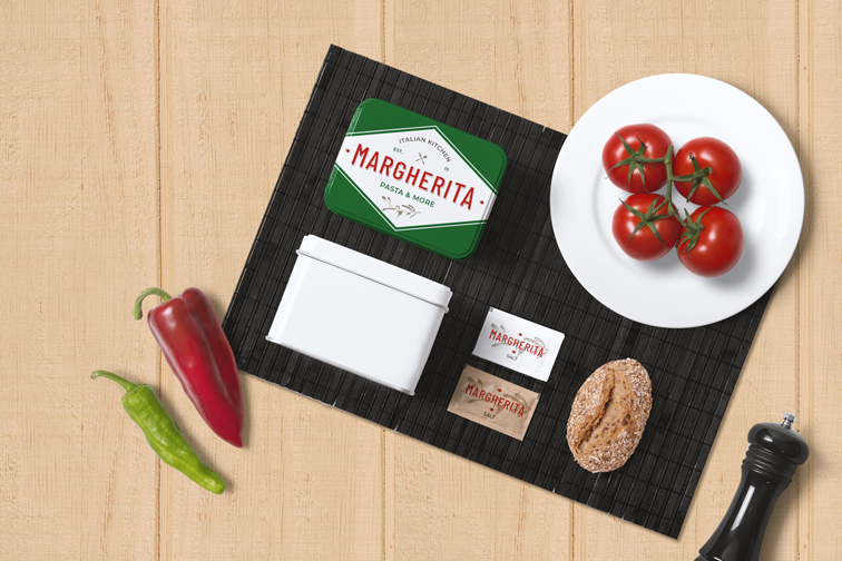 Italian Food Set on a Wooden Background