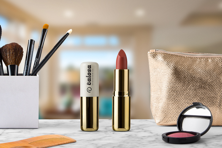 Open and Closed Lipsticks with Makeup Products