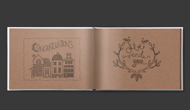 Carnet de croquis en format paysage ouvert