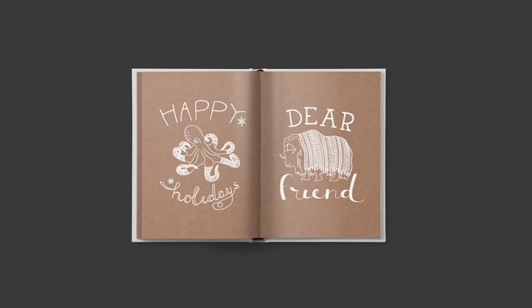 Carnet de croquis vertical ouvert sur un fond noir