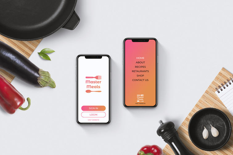 Dos iPhones sobre un fondo de cocina