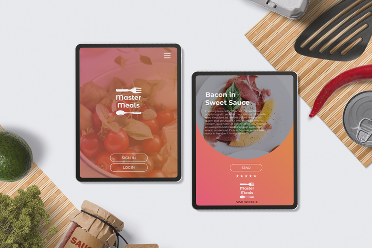 Dos iPad Pros sobre un fondo de cocina