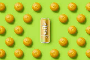 Soda Can on an Orange Pop Art Background