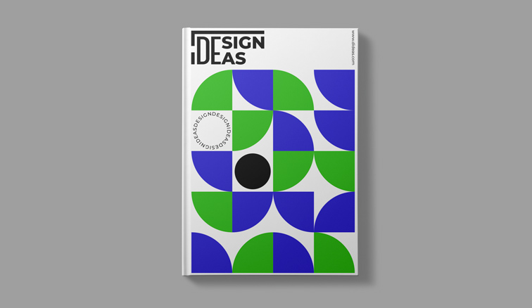 مجلد دفتر يومي عمودي على خلفية رمادية