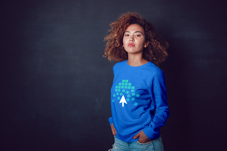 Girl Posing on a Dark Background