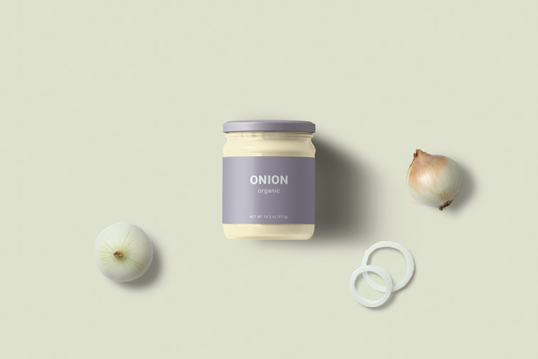 Glass Canned Food with Onions