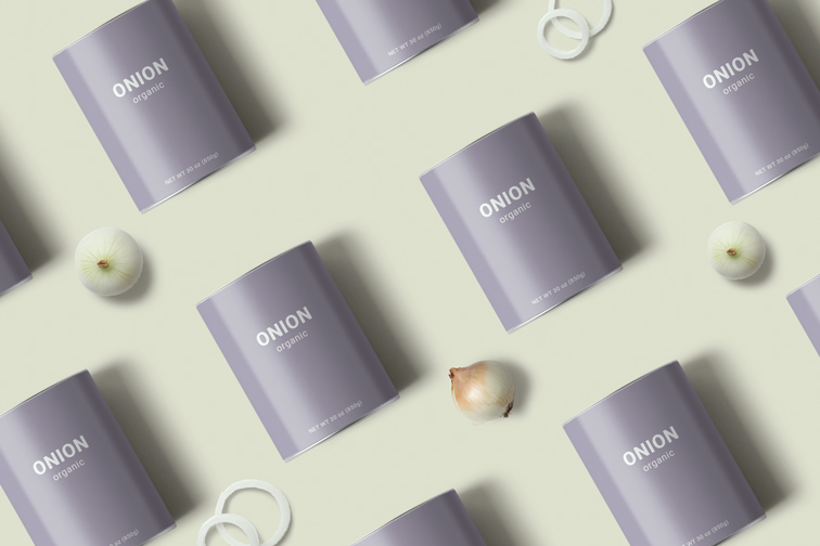 Multiple Food Cans with Onions