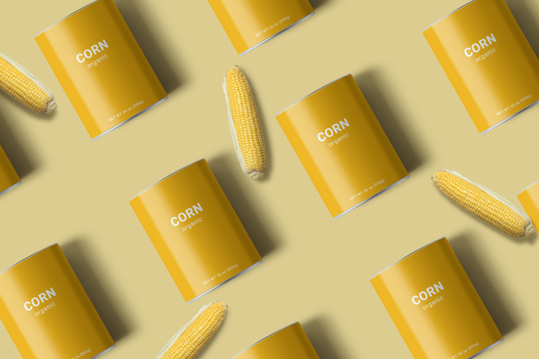Multiple Food Cans with Corns