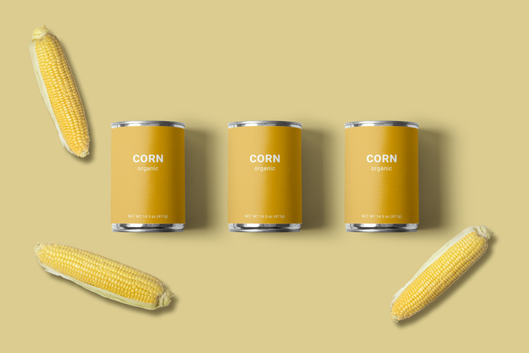 Three Food Cans with Corns