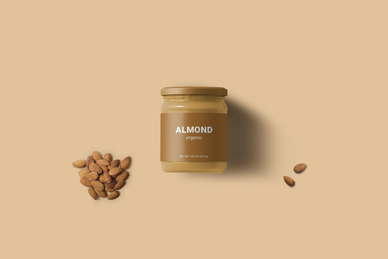 Glass Canned Food with Almonds