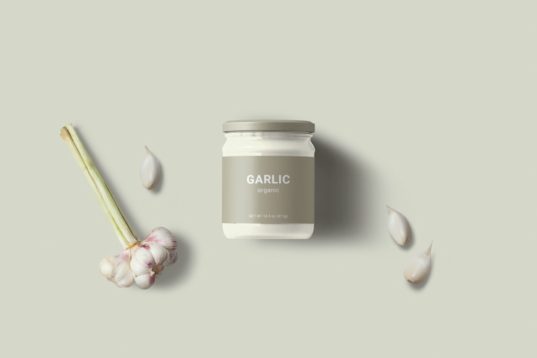 Glass Canned Food with Garlics