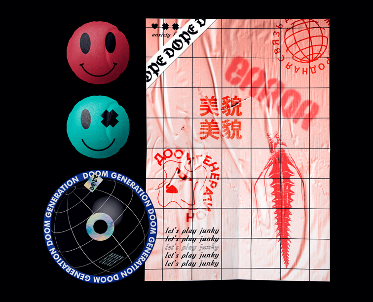 Retro Flyer with a Gaming CD and Smiley Balls