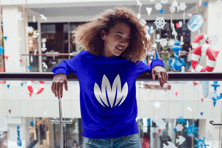 Girl Chilling at a Shopping Mall