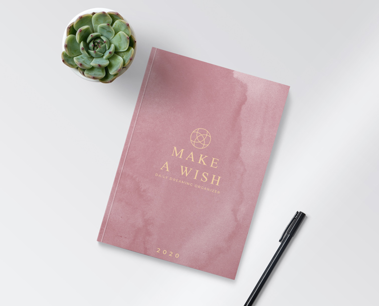 Sketchbook with a Pen and a Cactus