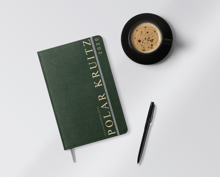 Leather Sketchbook, a Pen, and a Cup of Coffee