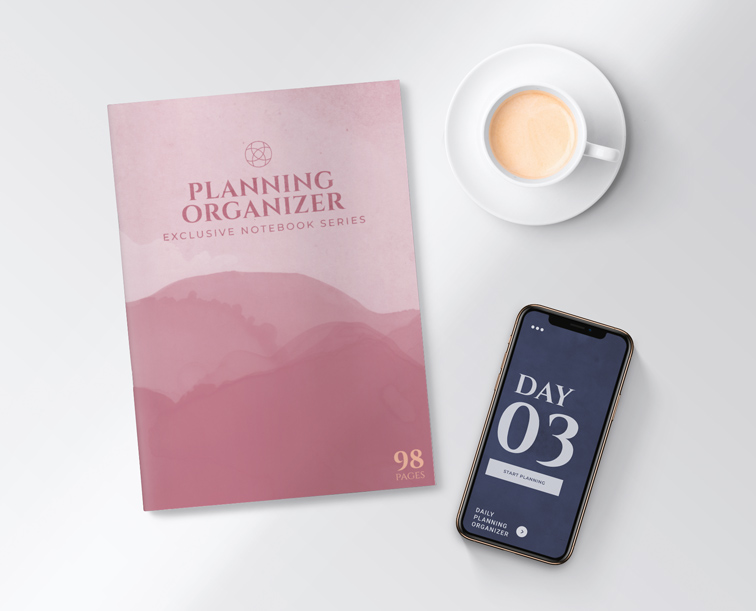 iPhone with a Sketchbook and a Cup of Coffee