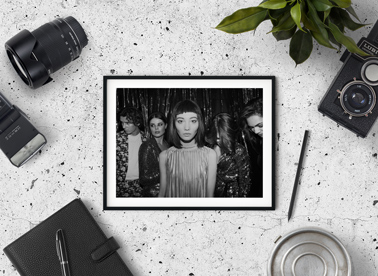 Landscape Frame next to Photography Equipment