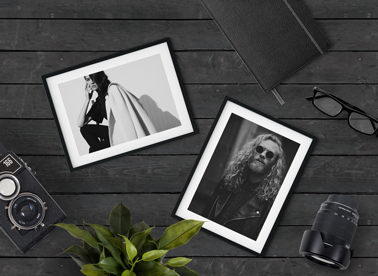 Photo Frames with a Camera and Lens