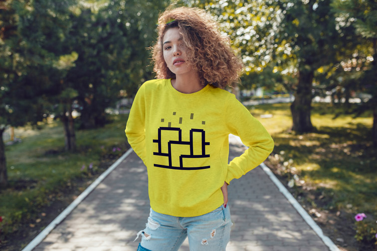 Confident Girl in a Sweatshirt