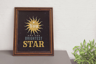 Vertical Vintage Frame on a Desk