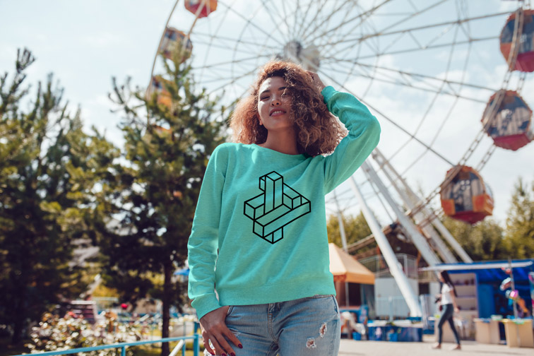 Girl in an Amusement Park