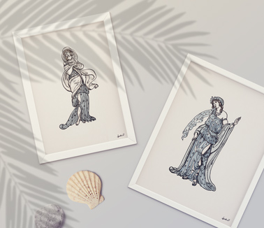 Two Vertical Frames and a Seashell