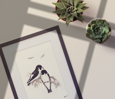 Vertical Crooked frame and Plants