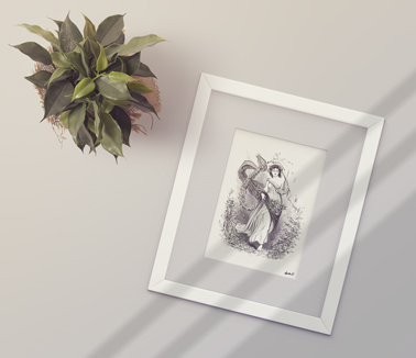 Vertical Crooked Frame and a Plant