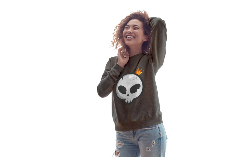 Happy Girl on a White Background