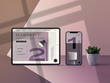 iPad, iPhone, and a Plant Pot in Shade