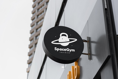 Round Store Sign from Bottom