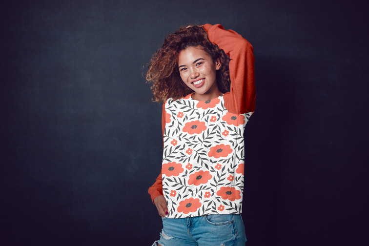 Curly Girl on a Dark Background