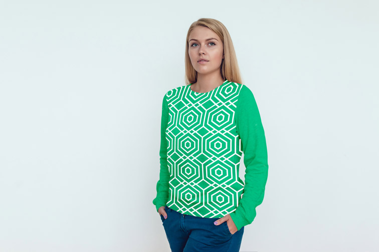 Blond Girl on a White Background