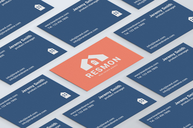 Multiple Lined-Up Business Cards 