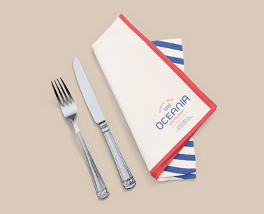 Folded Napkin next to Cutlery