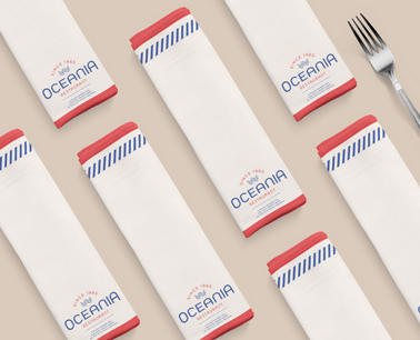 Multiple Folded Napkins with a Fork