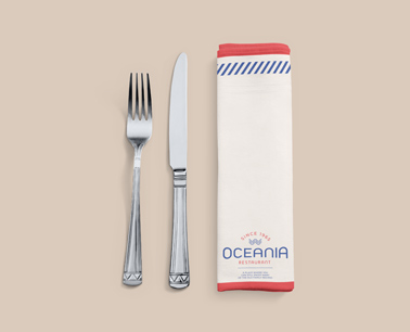 Rolled Napkin next to Cutlery