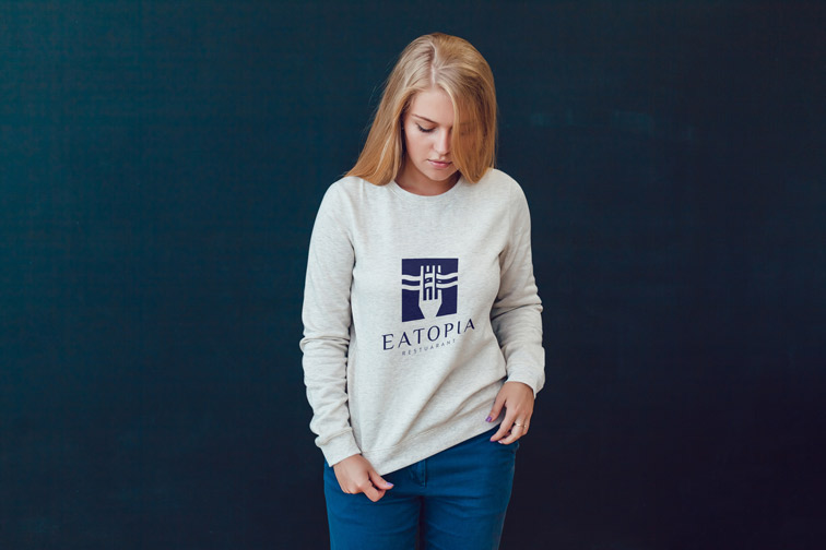 Girl on a Dark Wall Background