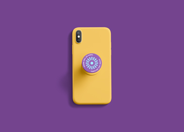 Unfolded Pop Socket Applied on a Smartphone