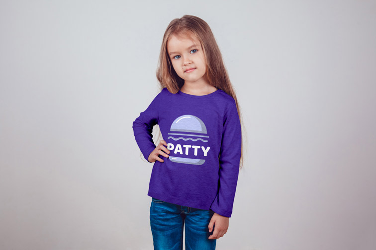 Little Girl on a Plain Background