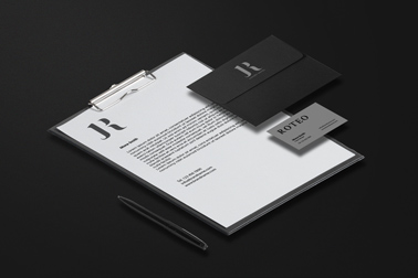 Clipboard, a Business Card, and an Envelope