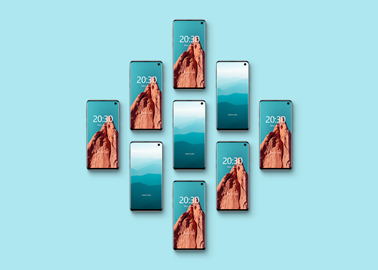 Vista frontal de smartphones Galaxy S10 isométricos