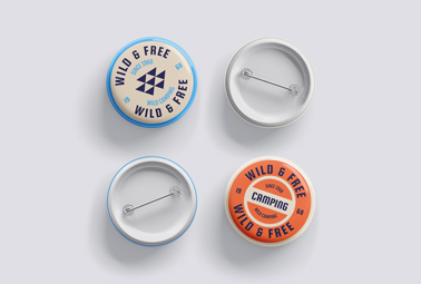 Four Button Badges Front and Back