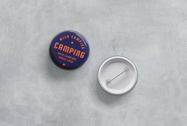 Two Button Badges Front and Back