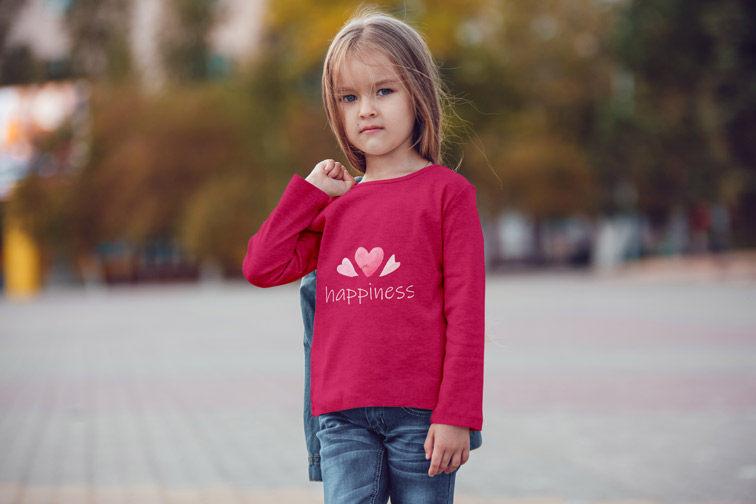 Little Girl on a Fall Background